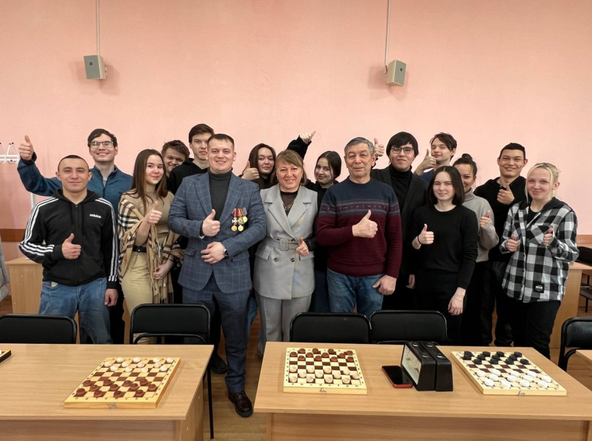 Ветеран СВО принял участие в турнире по шашкам в БАГСУ при Главе Республики Башкортостан